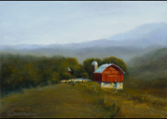 'Evening in the Smokies'  oil painting 3.5 in by 2.5 in